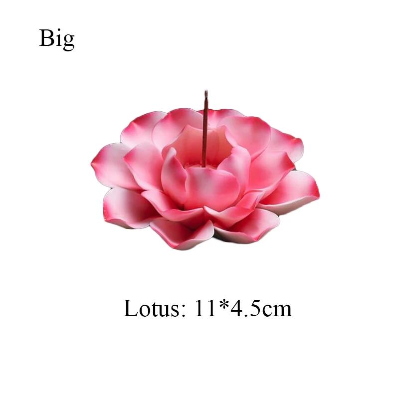 Y Handmade Large Lotus Flower Incense Burner Multi-Color Line Incense Holder Tea Room Office Home Decoration Buddha Home Decor