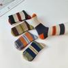 Men's Double-Needle Striped Mid-Calf Socks - Thick Warm Cotton for Autumn/Winter