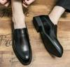 Chaussures Homme Marron Cuir à Enfiler Bout Pointu - Affaires Formel, Style Britannique, Grandes Tailles 45-46.