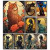 DIY Diamond Painting Art 5D Round Diamond Mosaic Cat Diamond Embroidery Cross-Stitch Kit for Adult Home Wall Decoration