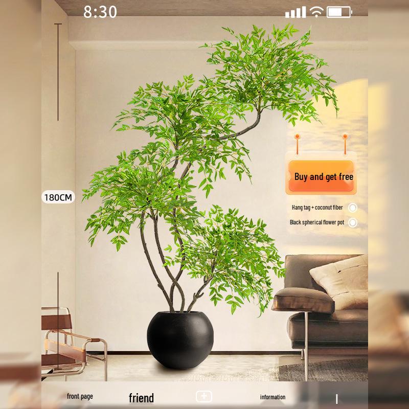 Nandina Luxury Artificial Tree - Indoor Floor Decoration & Bionic Green Plant Potted Ornament