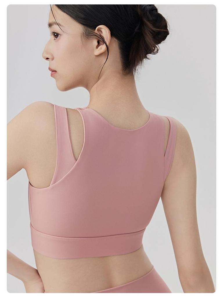 Shockproof High-Strength Sports Bra with Front Zipper for Yoga and Running - Breathable, Fixed Cup Design