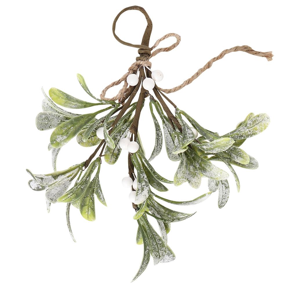 

1 шт. 22 см Подвеска с искусственным растением Украшение для рождественской елки для домашнего декора Новогоднее украшение 2026 Рождественские DIY подарки Аксессуары белый
