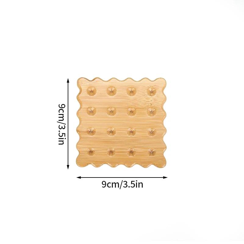 Bamboo Tray Irregular Flower Pots Multifunctional  Wood Saucer Kitchen Decorative Wooden Plate Coffee Cup Coaster Food Cake Mat