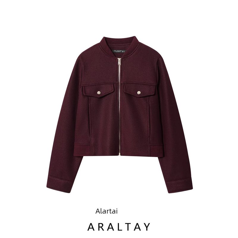 Araltay New Arrival Fashion Style Women's Clothing Fashion Round Neck Zipper Soft Short Jacket 4968032