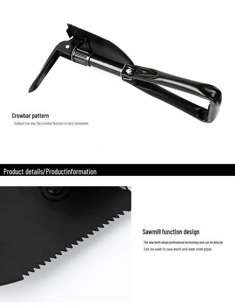 Multi-Function Emergency Car Shovel: Military-Grade Folding Tool for Outdoor Survival and Automotive Use