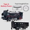 Christmas Train Set Toys for Kids with Lights Train Locomotive Engine Railway Kits Carriages Tracks Model Toddler Birthday Gifts