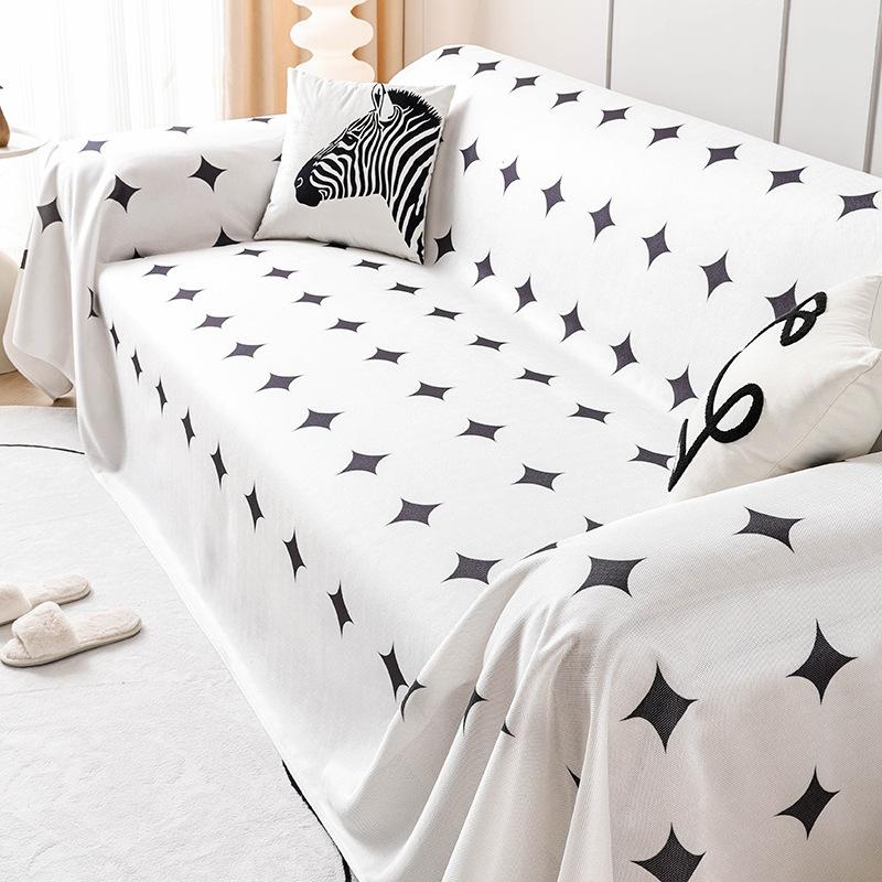 Summer New Sofa Cover Cloth Ice Silk Sofa Towel Full Covered Seat Cushion for Summer Non-Slip Backrest Towel Cover