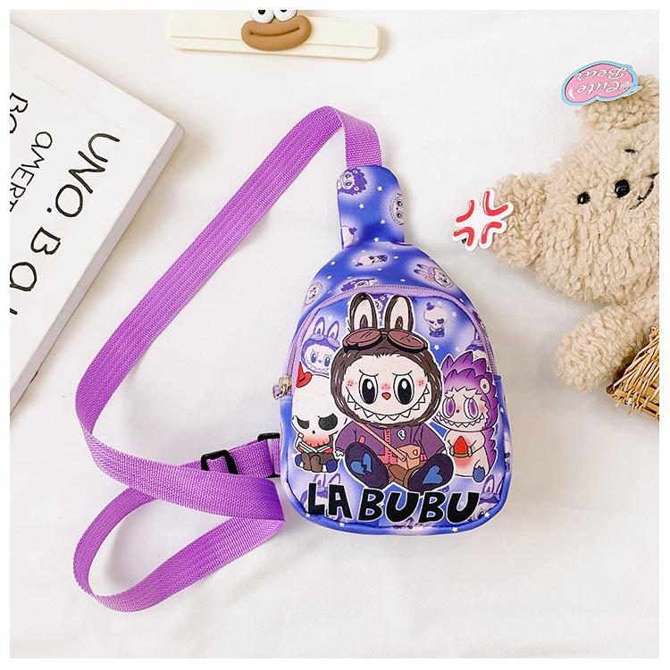 School Bag Labubu Children's Bag Love Cartoon Chest Bag Change Small Bag One Shoulder Oblique