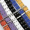 Trendy Double-Breasted Canvas & Rivet Belt - Casual Hollowed-Out Denim Belt with Leather Accents