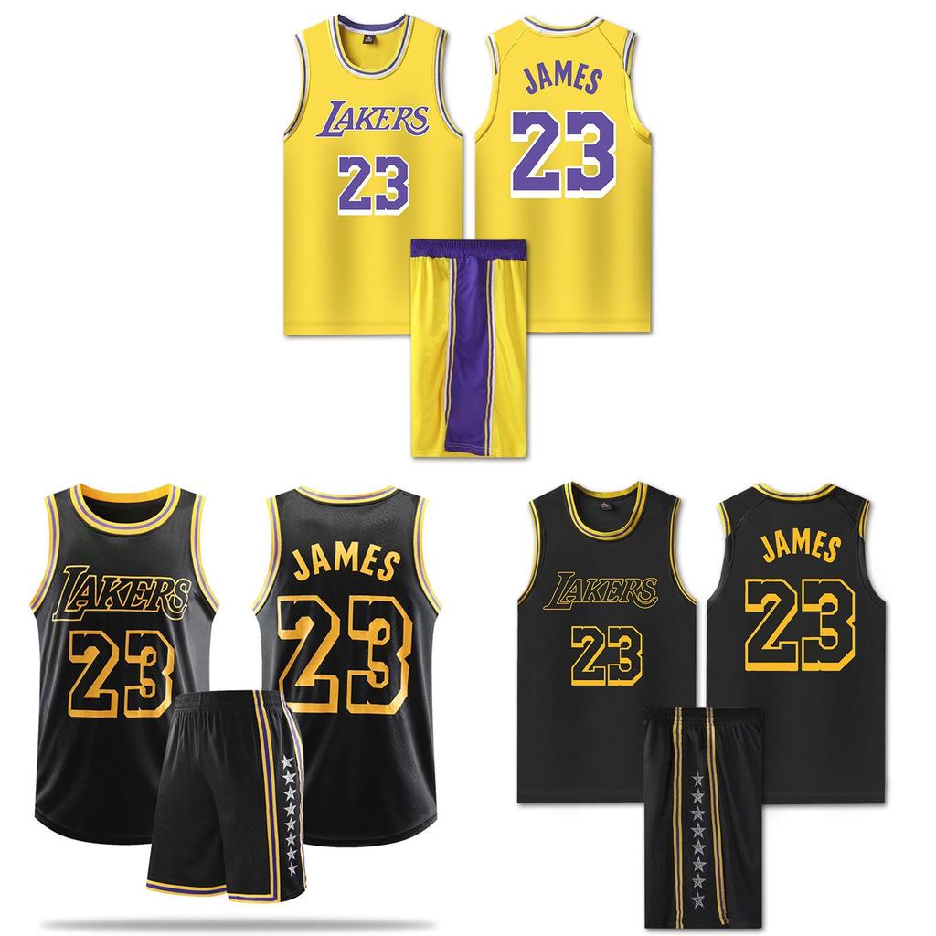Lakers Lebron James 23 Kinder Basketbalshirt Polyester Mouwloos Sportkleding Voor Jongeren Spelen