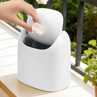 Mini bote de basura de escritorio con tapa, organizador de basura para dormitorio, oficina, escritorio, caja de almacenamiento hecha de plástico duradero, suministros para el hogar