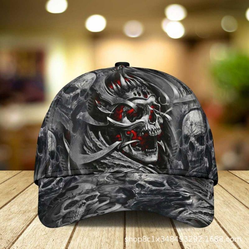 Casquette de baseball à imprimé D POD crâne casquette rétro européenne et américaine personnalisée chapeau de soleil