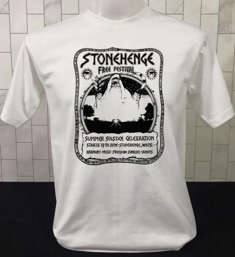 

Stonehenge T Shirt 70s Music Festival Poster Summer Solstice Hippie Culture G032 L