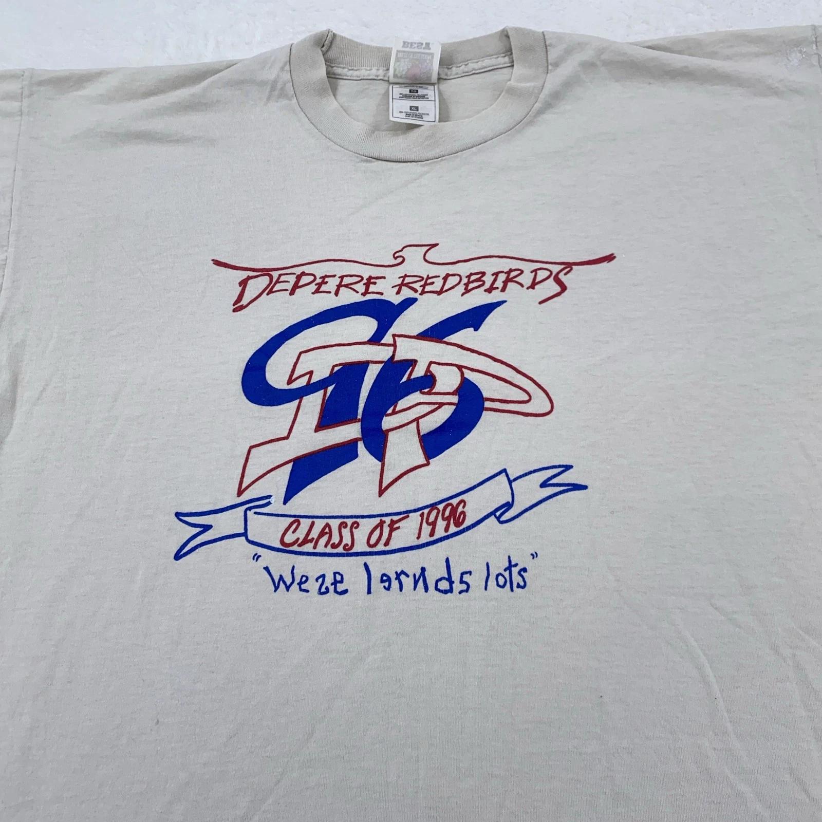 

Vintage De Pere Redbirds Shirt Mens Large/XL Class of 1996 Tee T-Shirt 90s 4XL