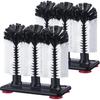 Havawish 2 Pack Water Bottle Cleaning Brush with Suction Base, 3 Head Bristle Bar Glass Washer for Sink, Cup Washer Brush Cleaner for Bar Beer Cup,