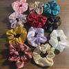 5pcs/set High elastic silk scrunchie for women white satin hair tie girls black hair rubber bands red hair rope chouchou satin
