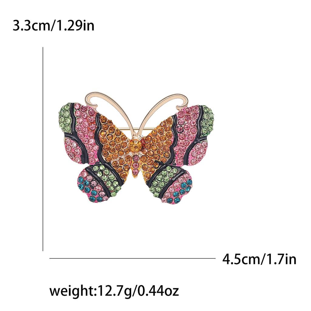 Rhinestone Butterfly Brooches for Women Unisex Enamel Insect Pins Banquet Party Backpack Gifts Jewelry Accessories