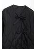 Autumn Women's Fashion Jacket with Bow Decoration - Cotton-Padded, European and American Style