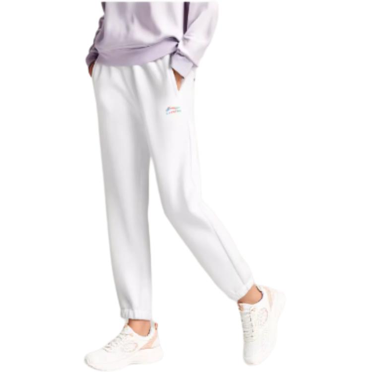Li Ning Casual Pants Women's White Moderate Sweatpants AKLVD12-2