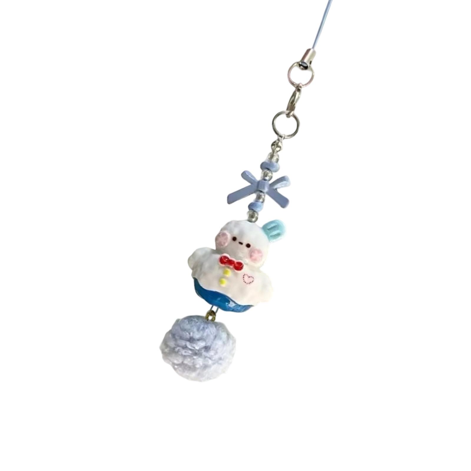 

Festive Snowman Snowflake Phone Charm Keychain Resin Cellphone Lanyard Winter Holiday Gift For Christmas Decoration A