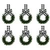 4/6Pcs Wreaths With Small Berries Christmas Wreath Hanging Cabinet Garland Reusable Versatile Decoration For Home Day