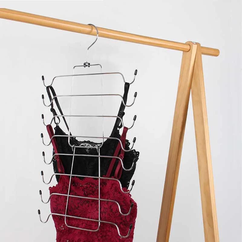 1pc-Hanging Folding Hanger, Multifunctional Clothes Storage Rack, Traceless and Multifunctional Clothes Rack