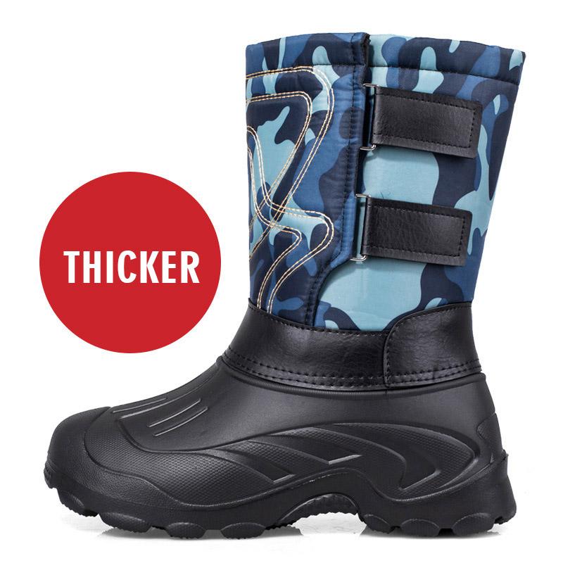 

Модные зимние мужские ботинки для снега, камуфляжные ботинки на платформе, мужские дождевые ботинки, супер теплые нескользящие водонепроницаемые мужские зимние ботинки для -40 градусов 40 синий