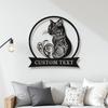 Personalized Cat Metal Sign Custom Text Handmade Wall Decor Durable Outdoor Indoor Art