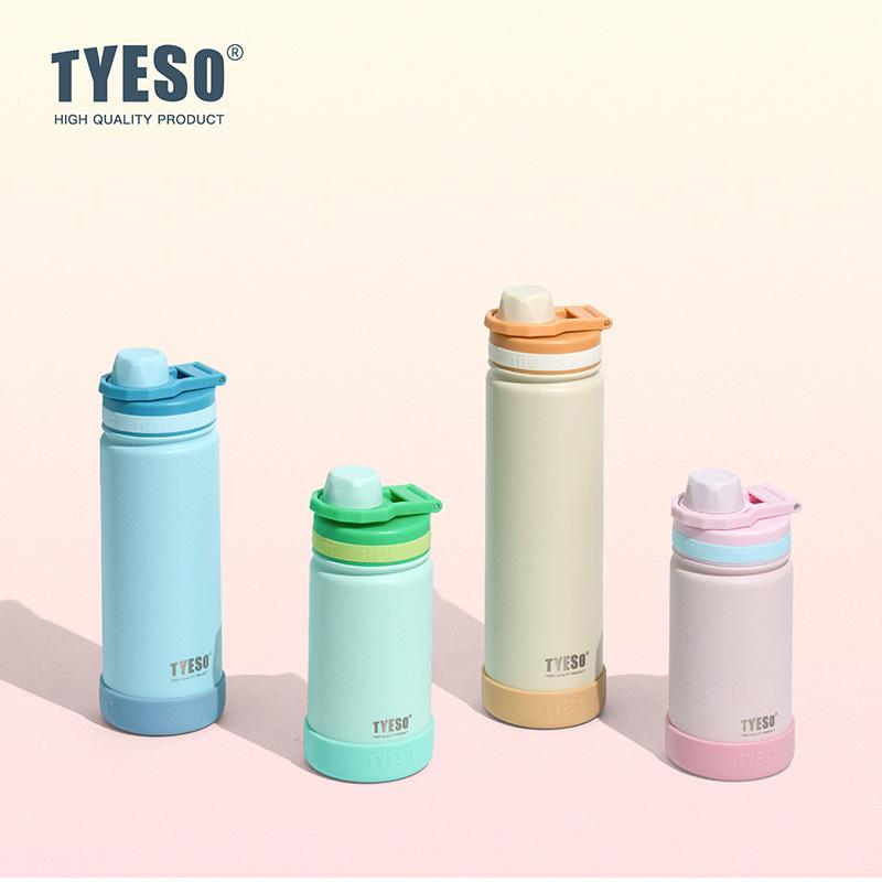 TYESO Stainless Steel Vacuum Flask 420/600/750ml Sport Thermos Bottle for Kids Insulated Water Bottle Keep Hot & Cold Travel Mug