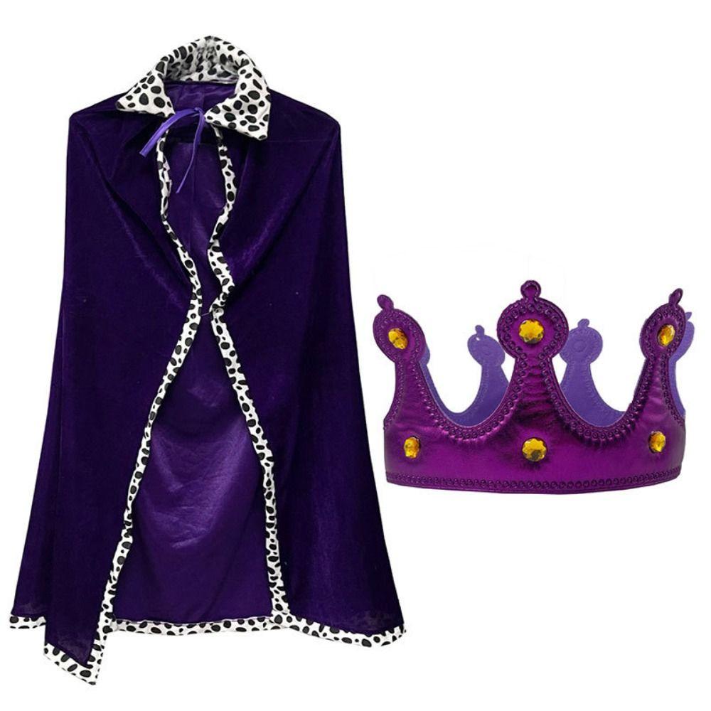 Realistic Halloween Costume Cosplay Props Cosplay Prince Crown Halloween King Cape  All Saints' Day