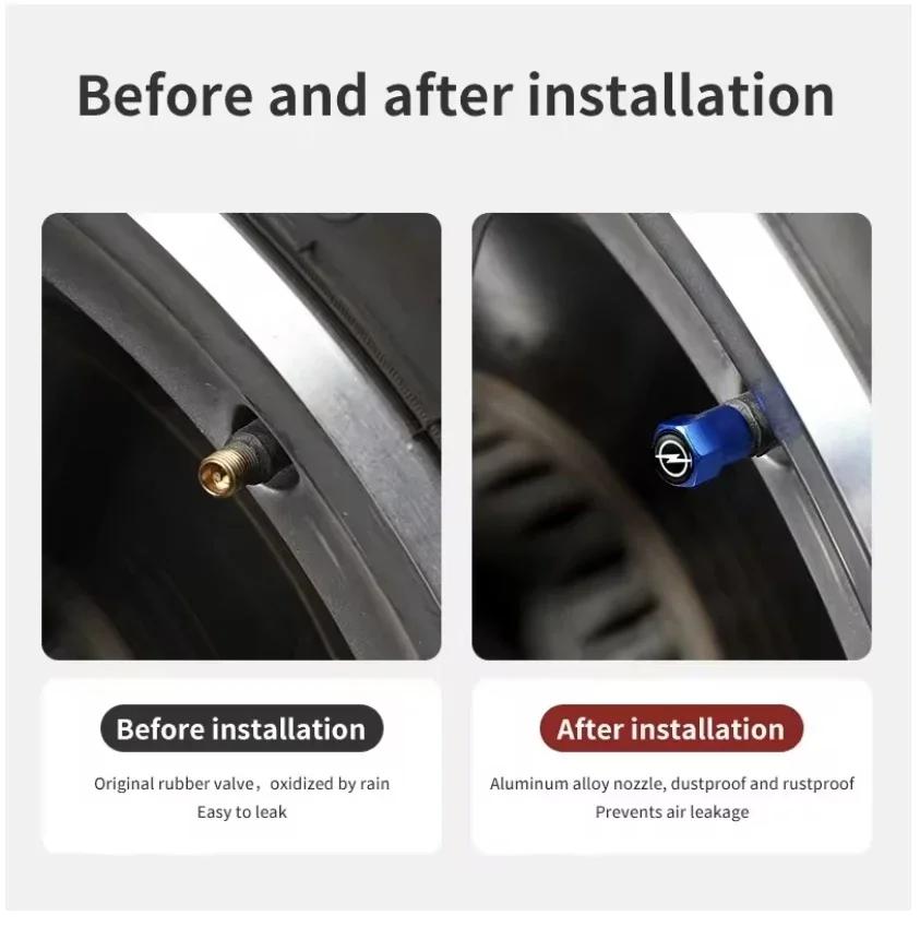 4pcs Universal Car Wheel Tire Valve Stem Caps Dust Covers Aluminum Tire Wheel Stem Air Valve Cap For Opel Astra Car Accessories MH8