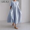 Fashion Summer Spring Solid Color Print Short Sleeve O-Neck Casual Dresses