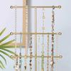 Multifunctional Metal Jewelry Stand Featuring Hook and Trays for Neat Arrangement of Necklaces Bracelets Rings