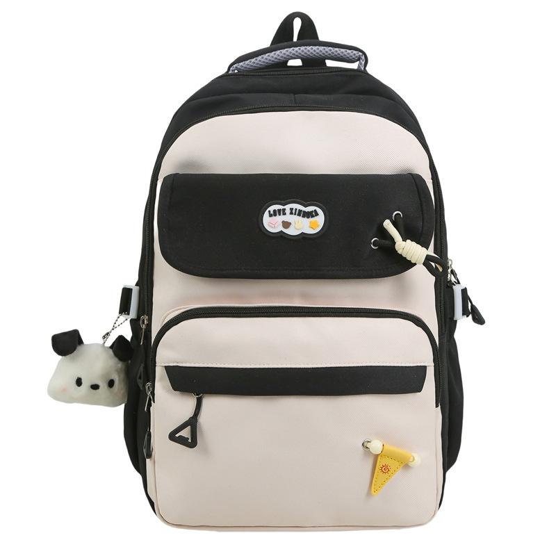 Schoolbag Japanese contrasting colors ins schoolbag female high value sweet large capacity middle and high school students tutoring bag Mori backpack