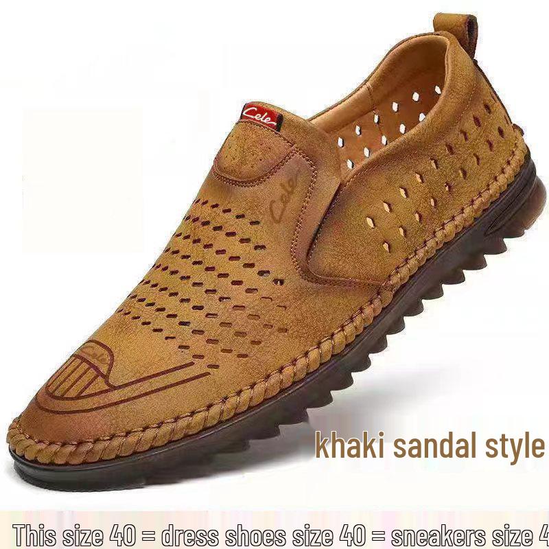 Herren Frühling 2025 Weiche Leder Slipper - Perforierte Freizeit-Slipper