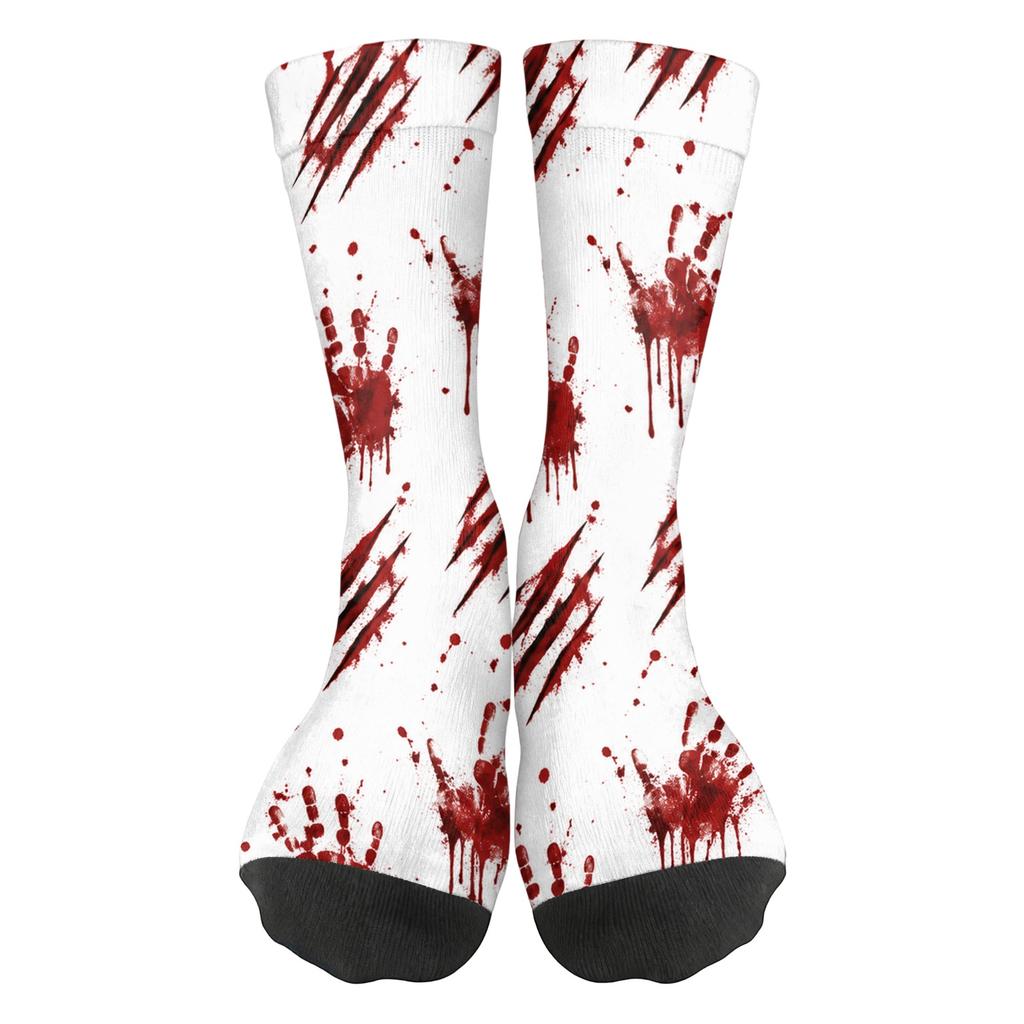 Breathable Comfortable Mid-Calf Socks with Halloween Pattern Unisex Elastic Ankle Support Socks Suitable for Daily Wear and Seasonal Use