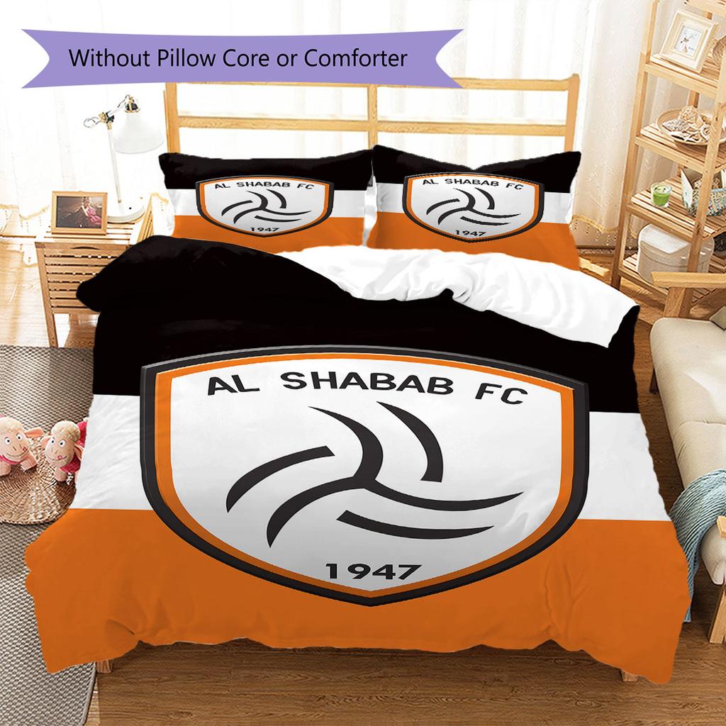 Al-Shabab FC Pattern Bedding,Quilt Set Quilt Cover Pillowcase Home Birthday Gift(1 * duvet cover + 2 * pillowcase, without core)