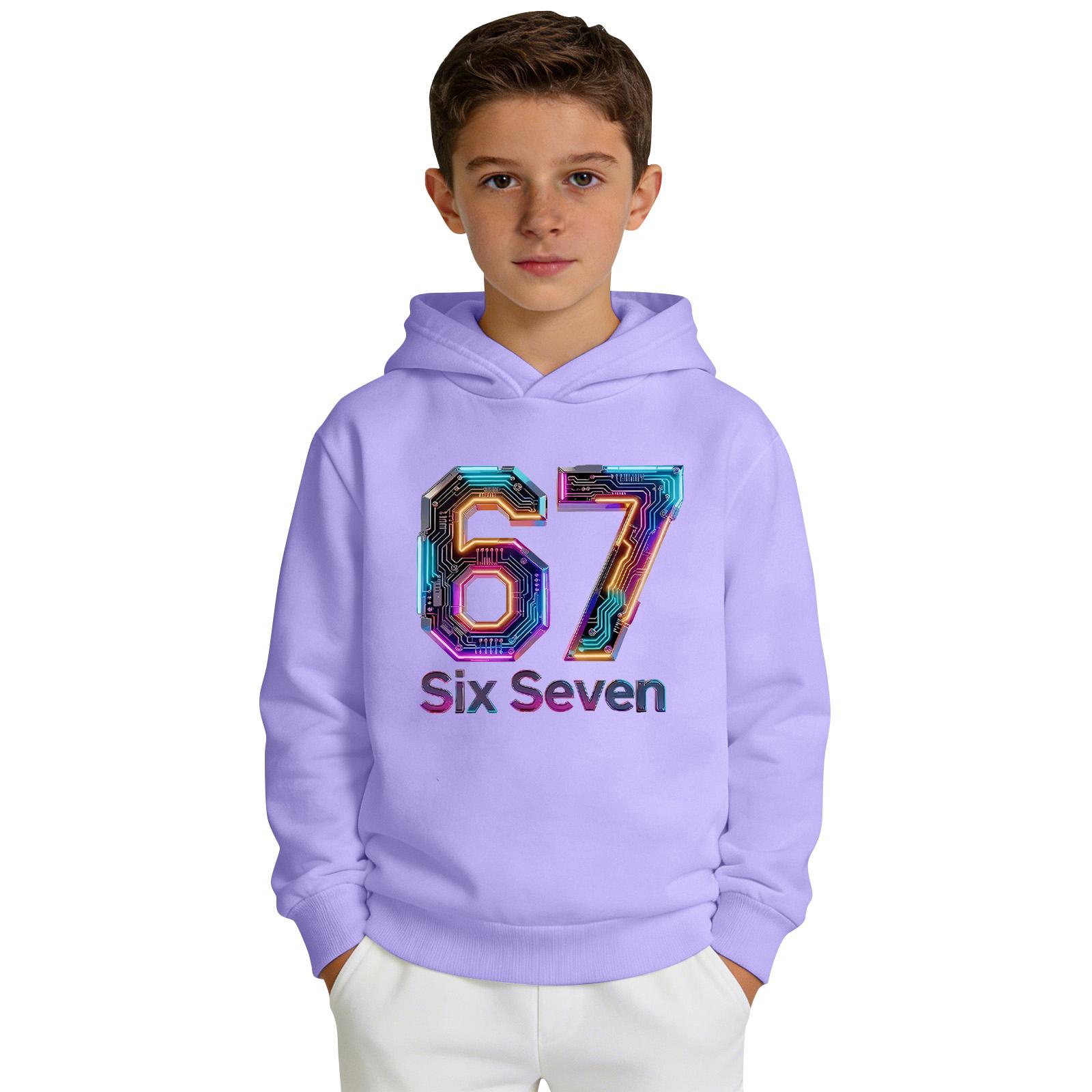 

Boys Printed Hooded Long-Sleeve Sweatshirt Casual Sports Comfort Sweatshirt 160