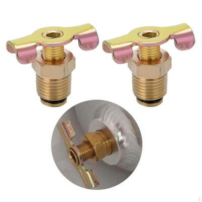 2x 1/4" NPT Mosiężny Zawór Spustowy Zbiornik Kompresora Powietrza Kurkowy Woda 30x24mm