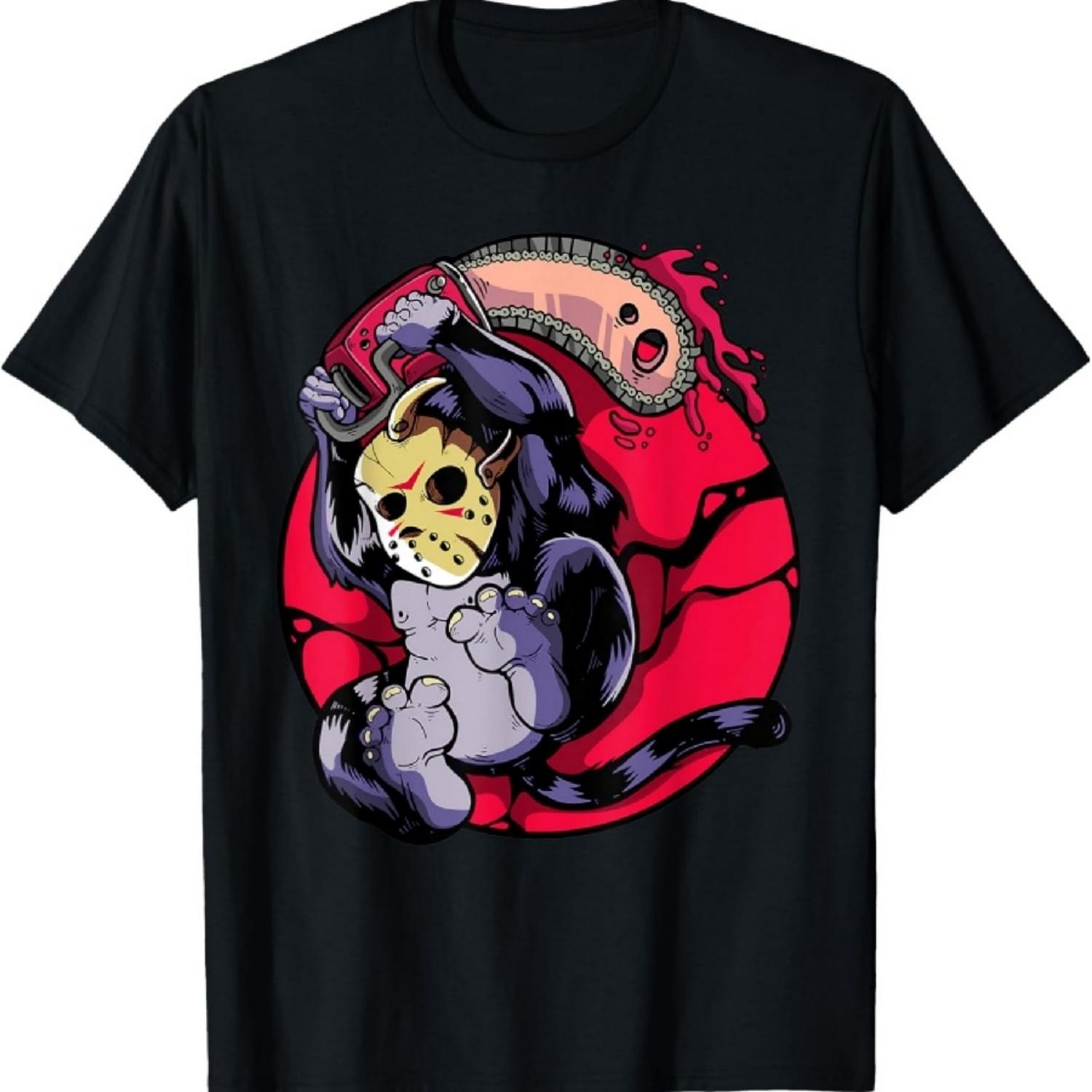 Хэллоуинская футболка «Психо-обезьяна» XXXXXL чёрный