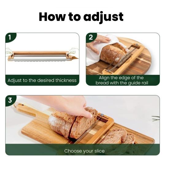 Sourdough Bread Slicer Bow Saw Cutter Double-sided Blades Precision Slicing Tool for Homemade Bread Bagels Fruits Vegetables