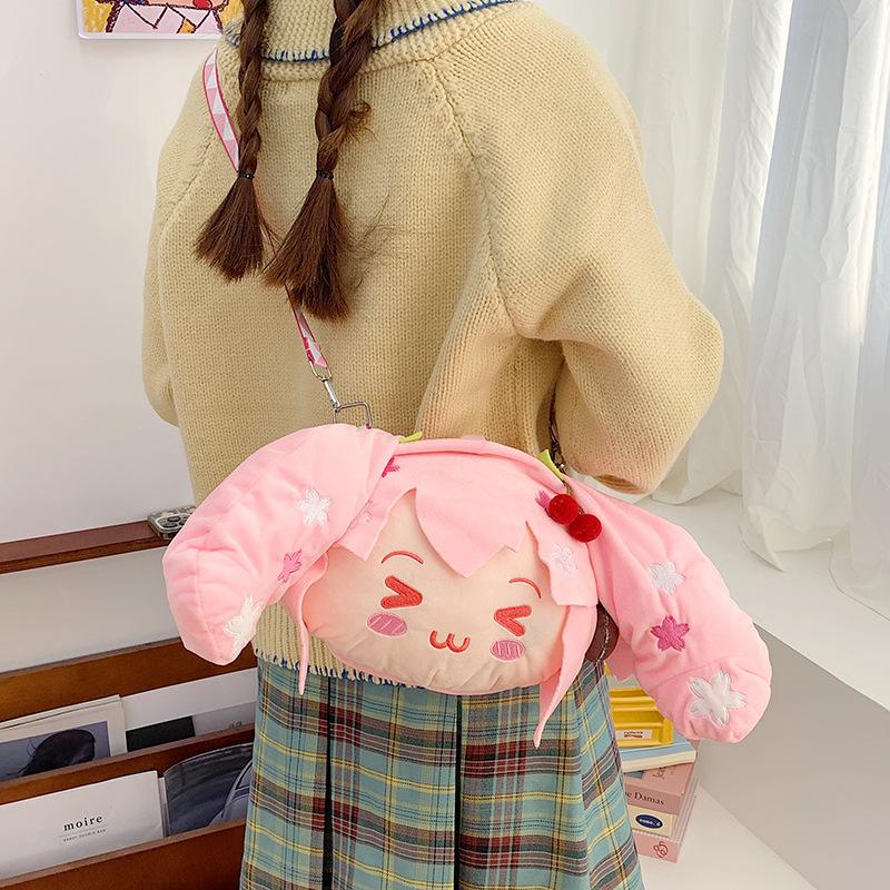 Women's Bag Plush Bag New Messenger Bag Hair Cute Girl Cartoon Handbag Small Bag Hatsune