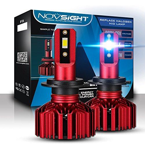 NOVSIGHT Japan Direct Store NOVSIGHT-N11 Series - Super Bright 60W (30Wx2) 10000LM (5000LMx2) 6000K - H7 Car LED Headlights/Fog Lamps