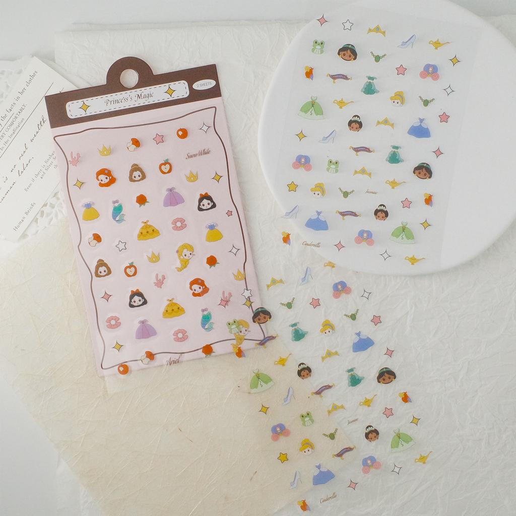 Cute Graffiti Magic Princess Transparent PET Stickers Ins Korean Guben Hand Account DIY Decoration Stickers Creative Stickers