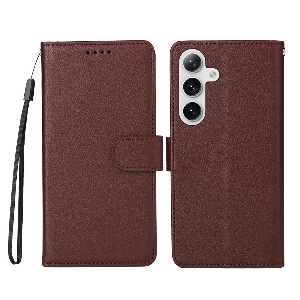 For Samsung Galaxy S24+/Galaxy S25+ Case RFID Blocking 3 Card Slots PU Leather Phone Cover with Wrist Strap