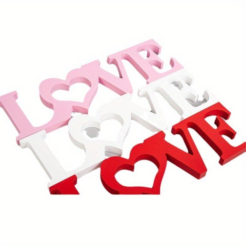 1pc Wooden English Letter “LOVE” Ornaments for Home Decoration, European Style Love One-piece Wedding Crafts, Home Decoration