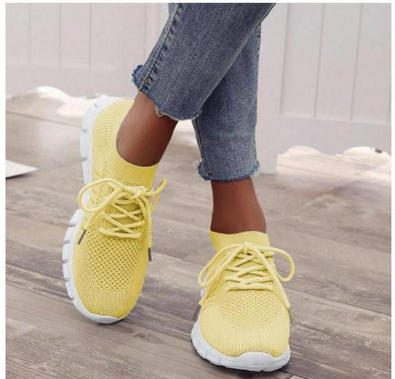 Plus Size Women's Breathable Flyknit Sneakers - 2021 Spring/Autumn Collection