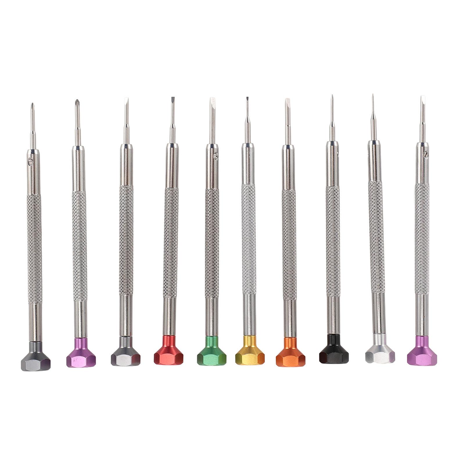 

Набор из 10 миниатюрных отверток Алюминий Нержавеющая сталь Крестовая Плоская Набор отверток для ремонта часов и ювелирных изделий
