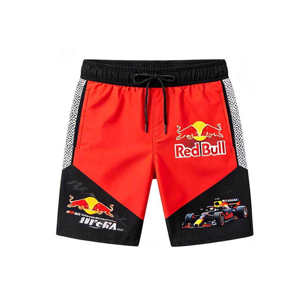 F1 Red Bull Motorsport Swim Shorts Men Summer Quick Dry Beach Board Shorts Casual Sports Racing Style Drawstring Swim Trunks
